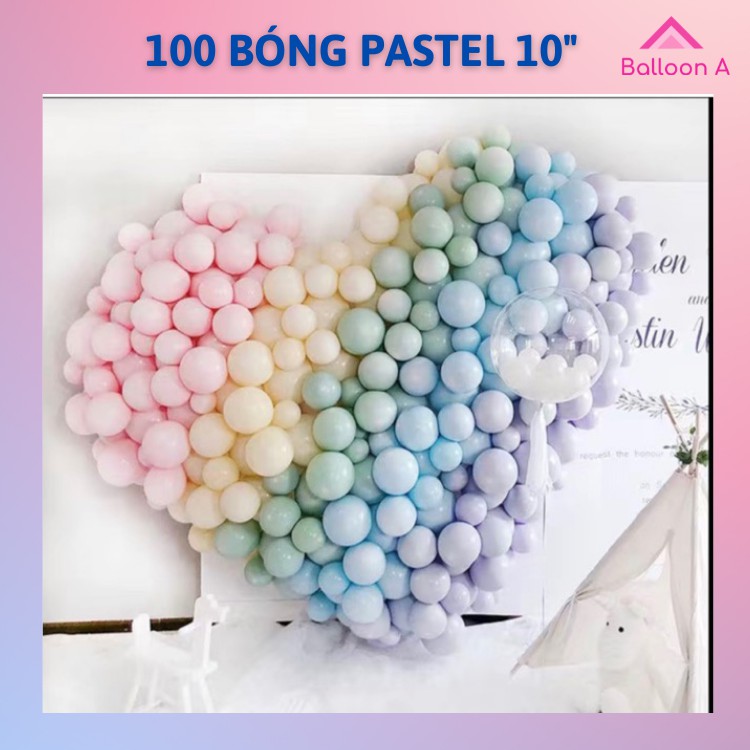Bóng bay sinh nhật trang trí màu pastel 10 inch (100 quả)