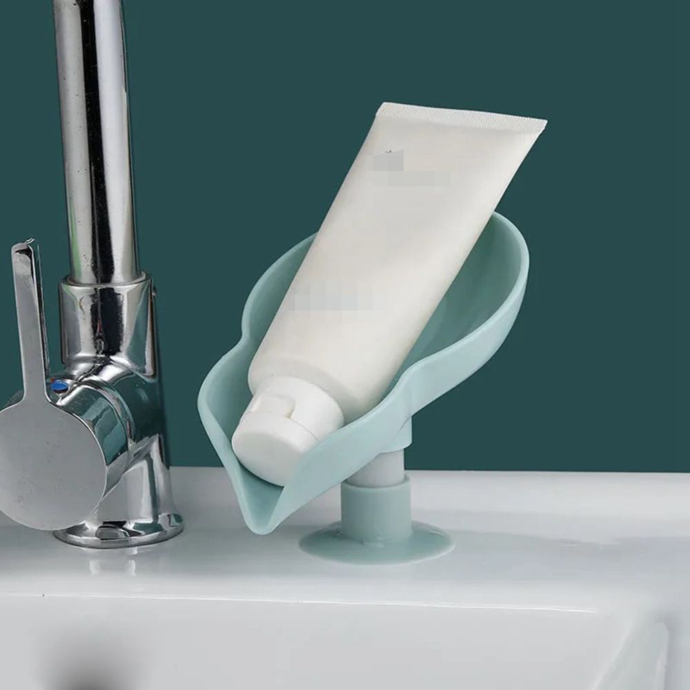 GIOVANNI Leaf-shaped Soap Box Suction Cup Soap Holder Soap Dish Bathroom Accessorie Sponge Storage Plastic Drain Shower Soap Bathroom Kitchen Drain Rack/Multicolor
