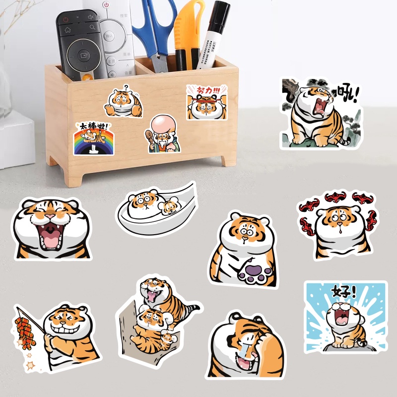 Combo 50/100 Sticker Decal Hổ Mập Ú Chống Nước Dán Mọi Nơi Mọi Thứ Bạn Thích