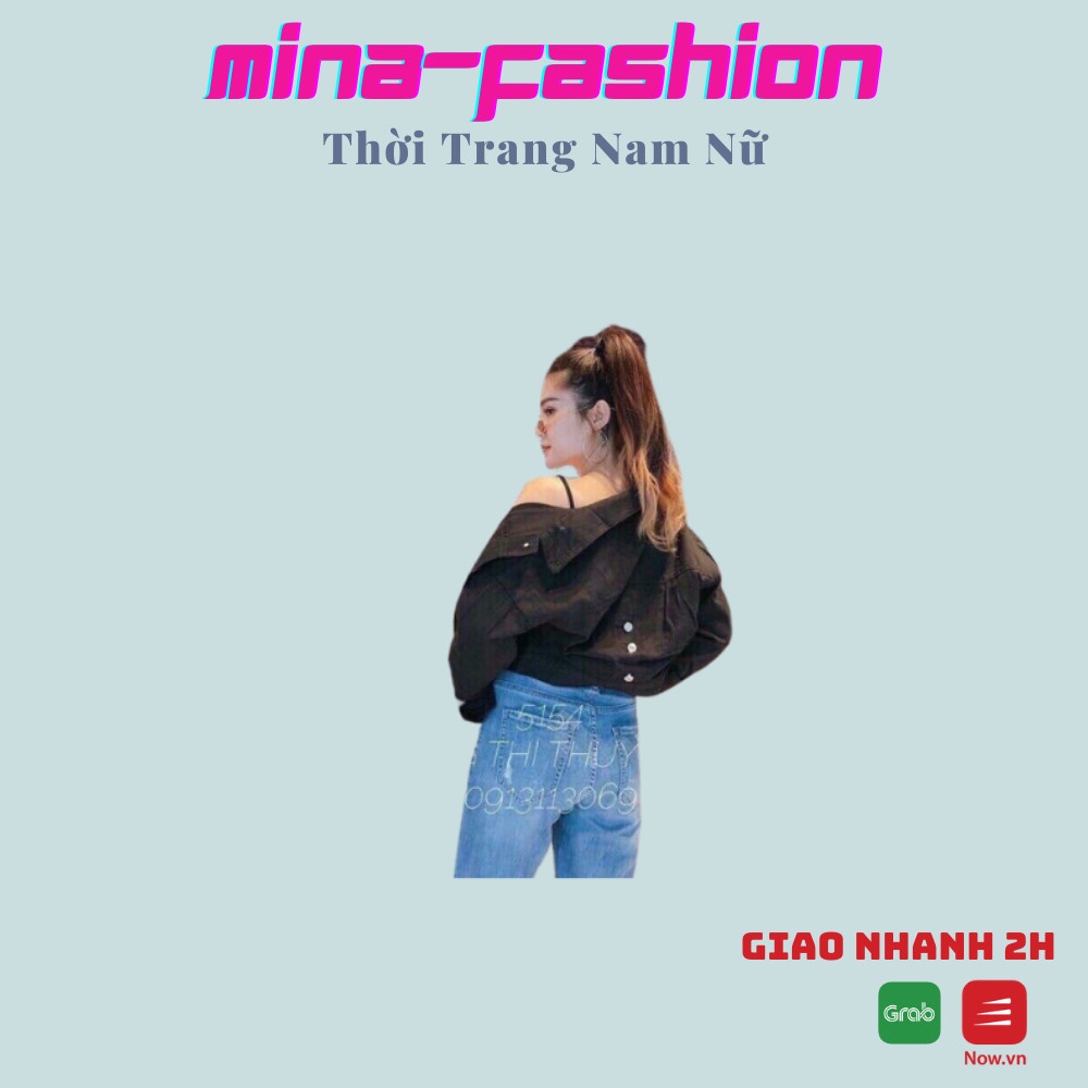 Sale Hot Hot Áo Hàn Quốc Jeans Kaki Nữ Nút Sau Màu Vàng AKKN03 MinaFashion