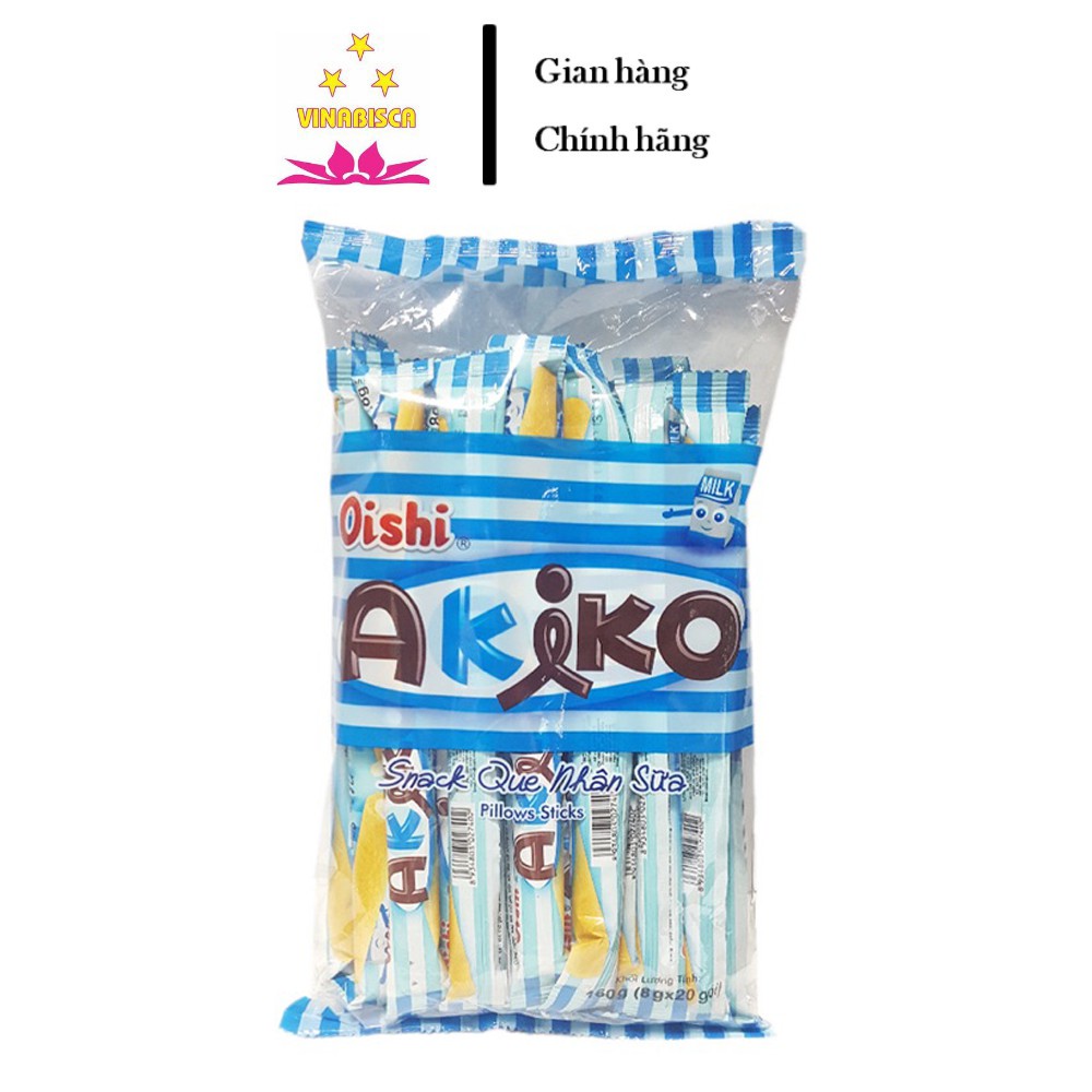 Bánh que/snack que Akiko Oishi có nhân các vị loại gói 160g 20 que