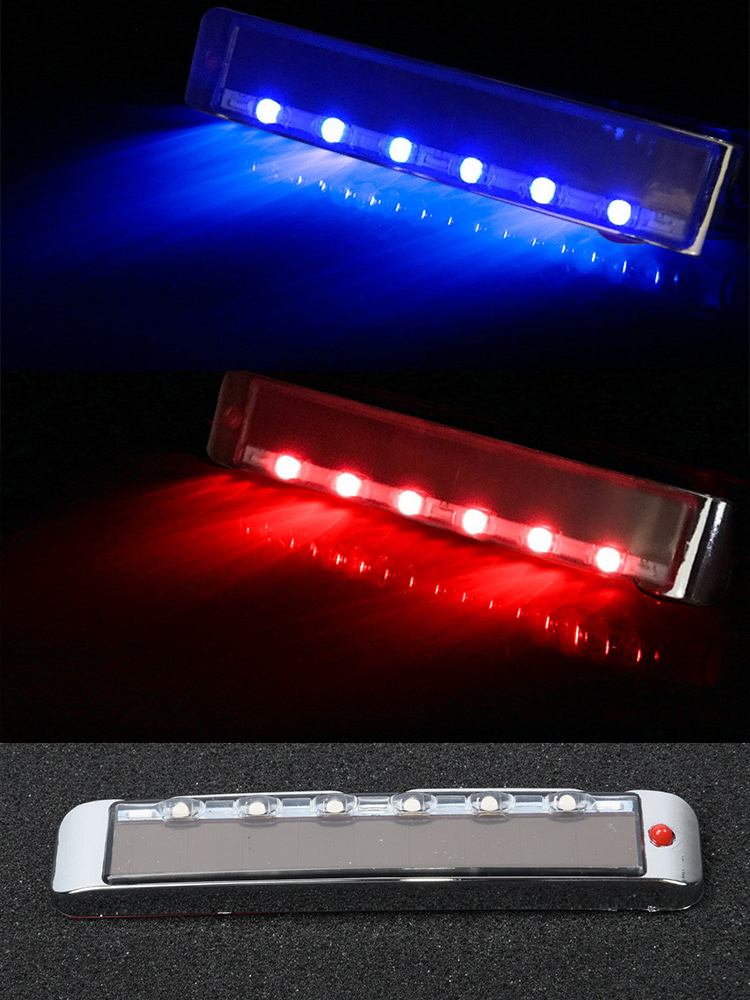 Car Solar Emergency Mini LED Light Bar Car Door Warning LED Side Signal Blinker Strobe Light Bar