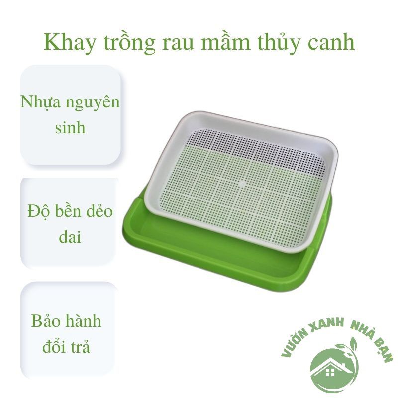 Khay Trồng Rau Mầm Thủy Canh - Khay Nhựa Trồng Rau Sạch Thông Minh - Nhựa Nguyên Sinh An Toàn Không Độc Hại