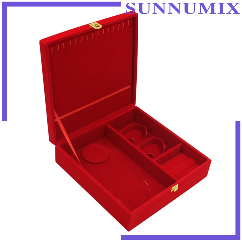 Hộp Nhung Đỏ Đựng Trang Sức Trưng Bày Sang Trọng