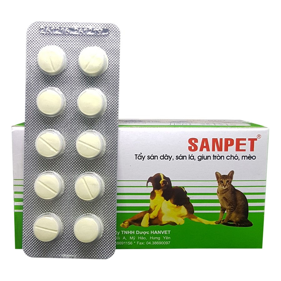 Sổ giun Sanpet (vỉ 10 viên)