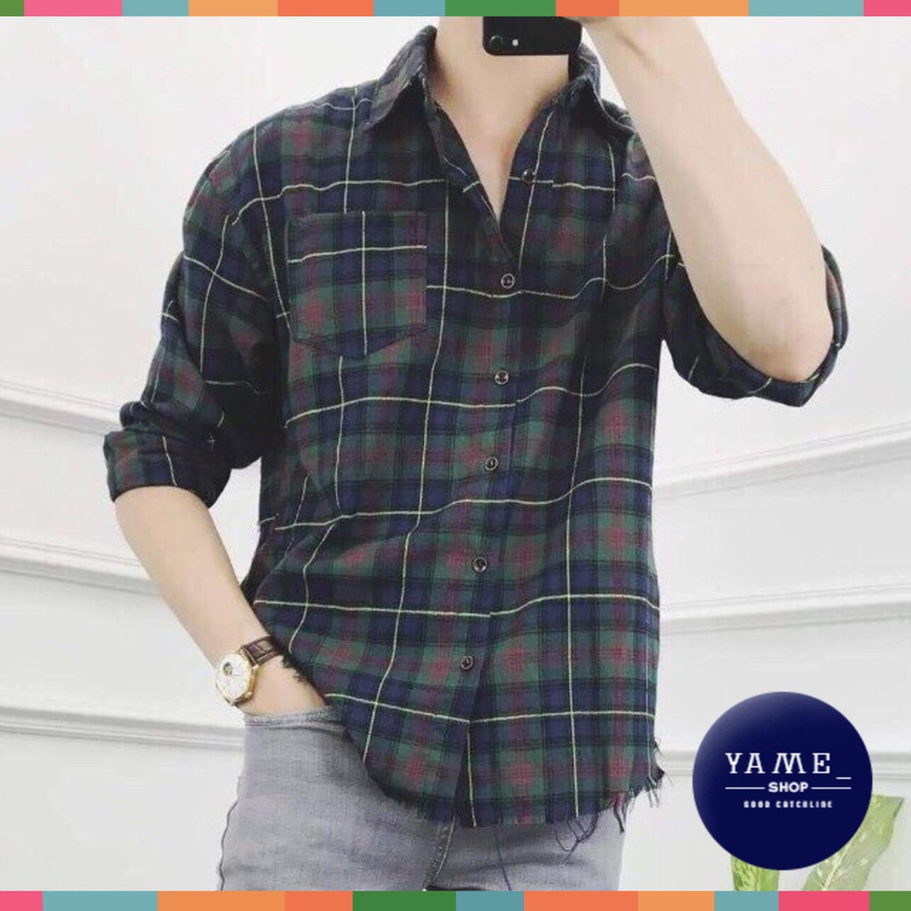 Á sơ mi nam tay dài cổ bẻ 2 màu chất cotton cao cấp dày mềm thoáng mát chuẩn from thời trang