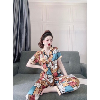 [FREESIZE] [BIGSIZE] Đồ ngủ pijama lụa mịn mát 40-80kg mặc nhà