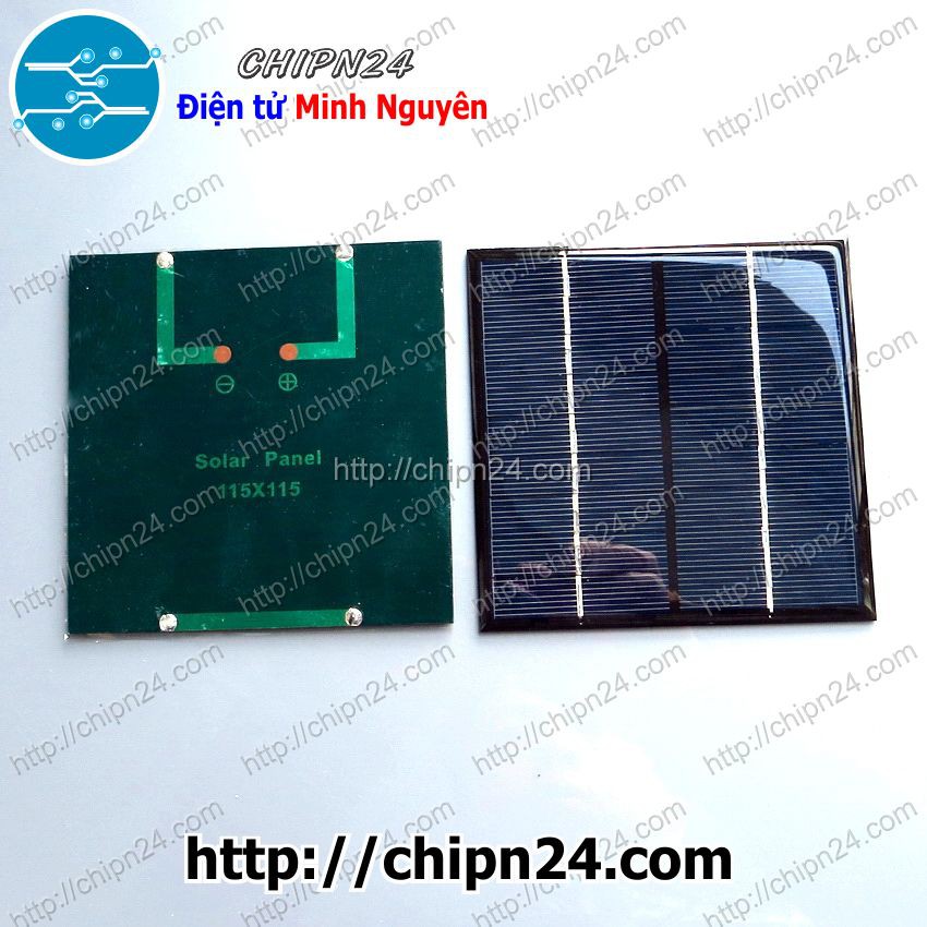 [1 CÁI] Tấm pin NLMT 9V 2W (115x115mm) (Tấm pin Năng Lượng Mặt Trời, Solar Power, Solar Panel)