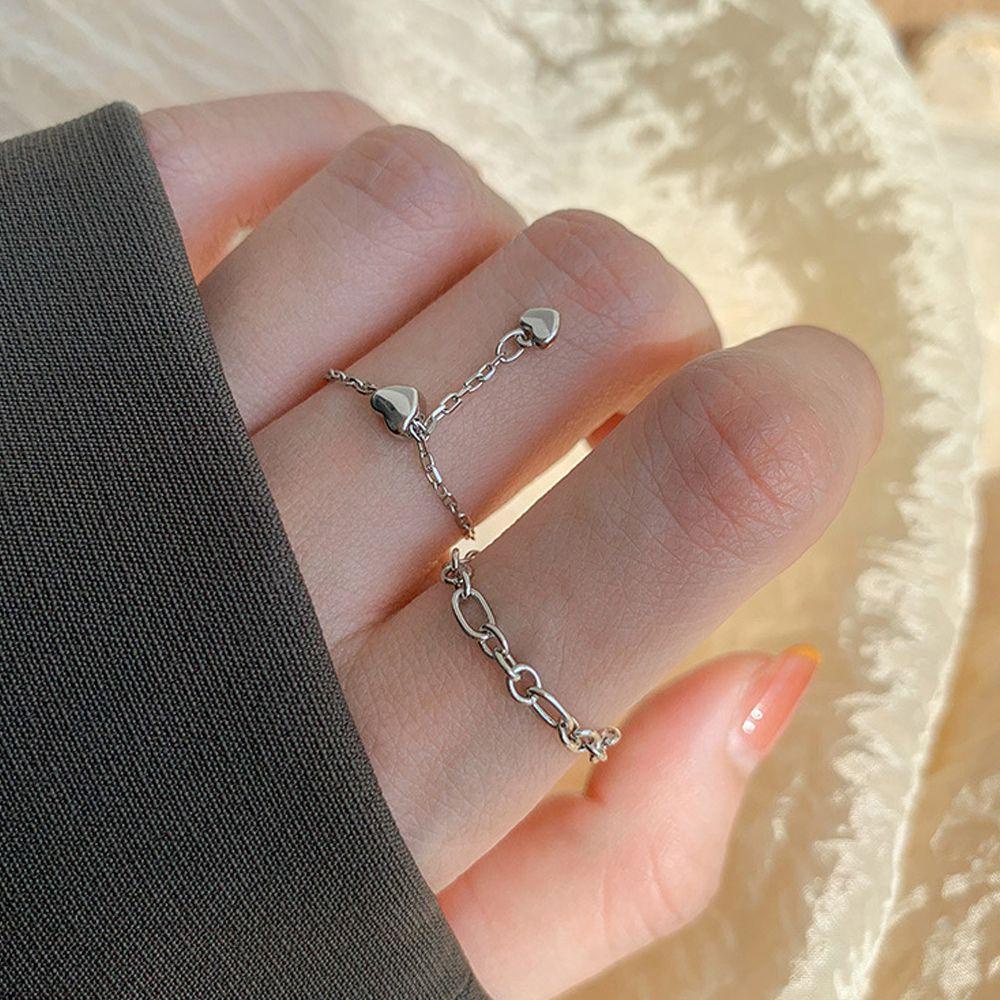 Nhẫn Phối Dây Xích Đính Hạt Phong Cách Punk Cổ Điển Sáng Tạo Dành Cho Nữ