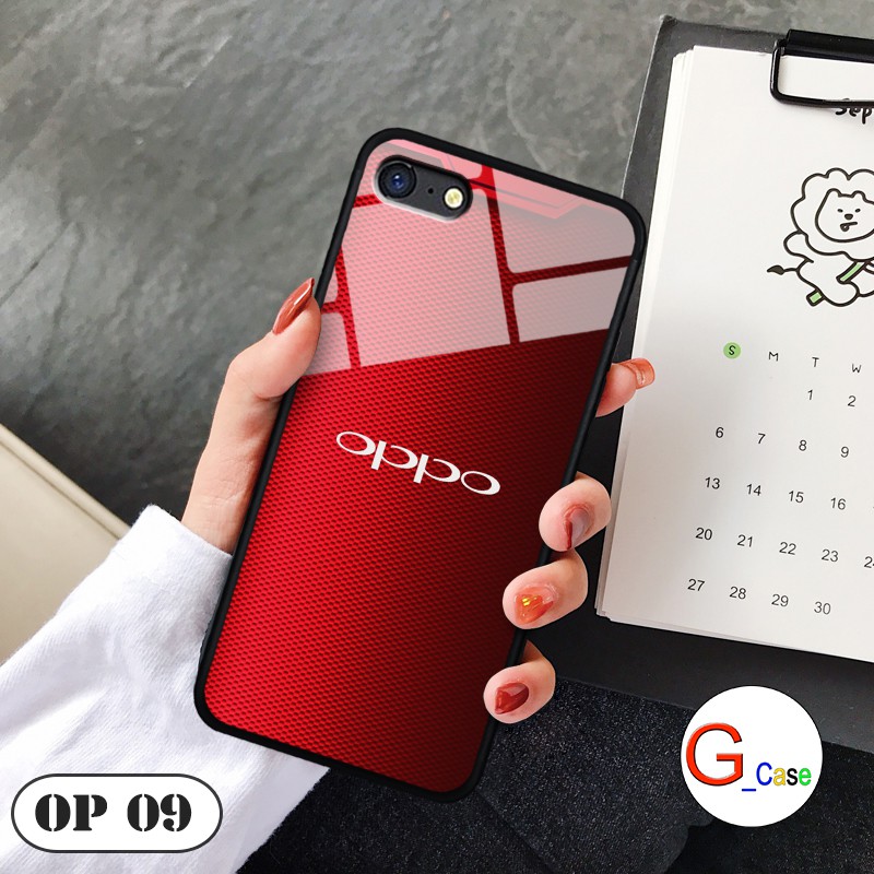 Ốp lưng Oppo A71-lưng kính in logo hãng điện thoại