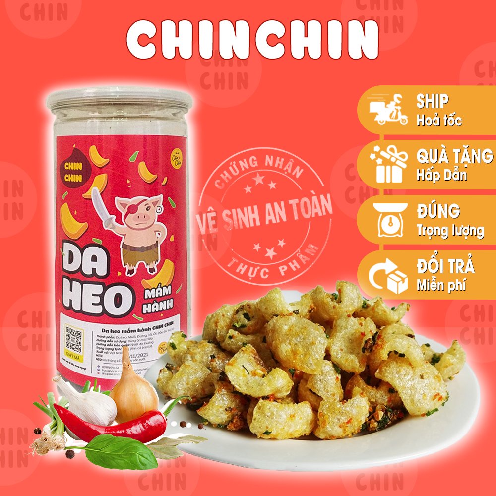 Da heo mắm hành chiên giòn 160 ChinChin, đồ ăn vặt Hà Nội vừa ngon vừa rẻ giao hàng hoả tốc 1h