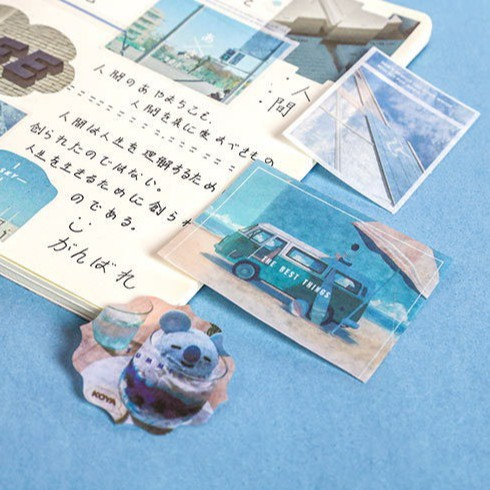 [80 Miếng] Sticker dán nhãn phong cách Nhật Bản nhiều chủ đề Box Sticker ST01