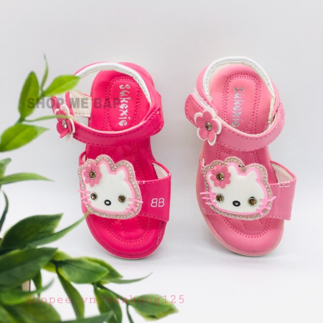 [ sz21 _36] Sandal mèo hellokity đính đá siêu dễ thương cho bé gái từ 2 tới 15 tuổi