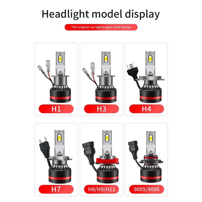 Đèn Pha LED H4 H7 H11 HB3 (9005) HB4 (9006) HB4 (9006) Siêu Sáng 22000LM 6500K Cho Xe Hơi