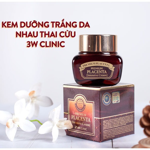 [Rẻ Vô Địch] Kem dưỡng trắng da - Kem dưỡng ẩm chống lão hóa Chiết xuất từ nhau thai cừu 3W Clinic 50ml