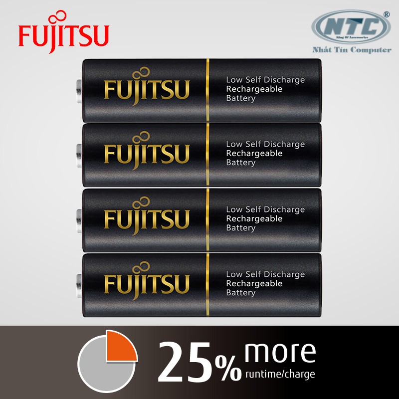 Pin sạc AA Fujitsu 2450mAh vỉ 4 Viên made in JAPAN - nội địa Nhật Bản (đen)