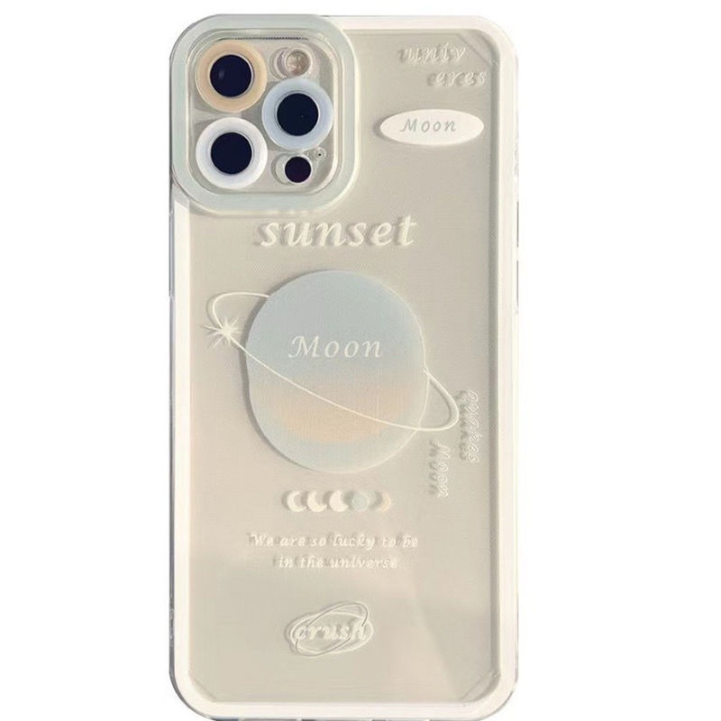Ốp điện thoại silicone trong suốt in hình hành tinh Jbxx thích hợp cho IPhone 12 13 11 Pro Max X Xs Max Xr 7 8 Plus