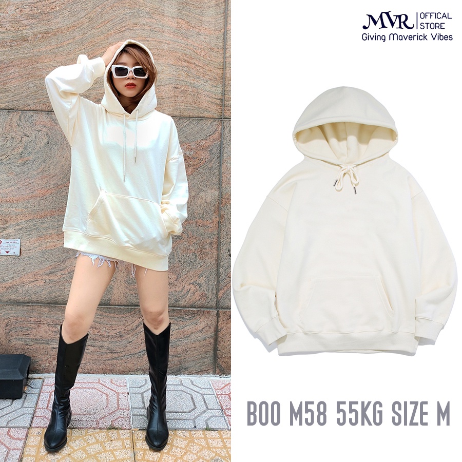 ÁO KHOÁC HOODIE TÚI TRƠN vải da cá cao cấp chống nắng màu hồng trắng kem đen xám form rộng basic unisex nam nữ MVR