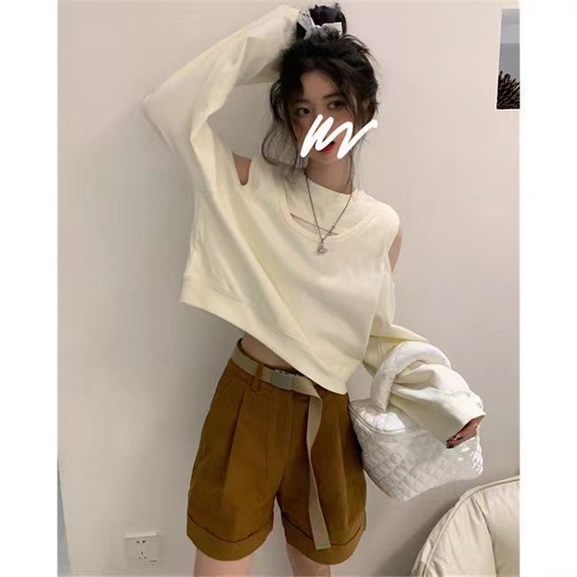 Áo Kiểu Hàn Quốc Dáng Rộng Hở Vai Trước Và Sau Lưng Thời Trang Mùa Thu 2022