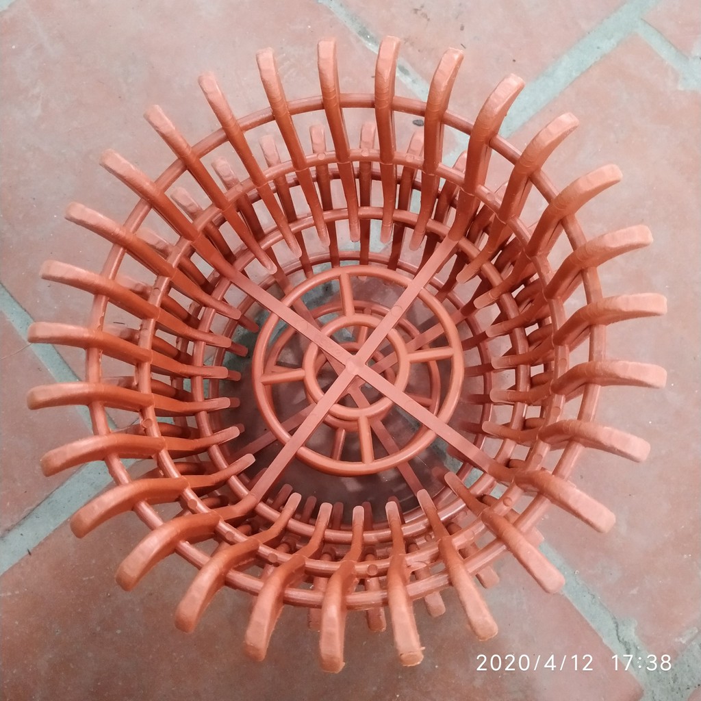 Chậu sen nhựa giả gỗ phi 23cm trồng lan