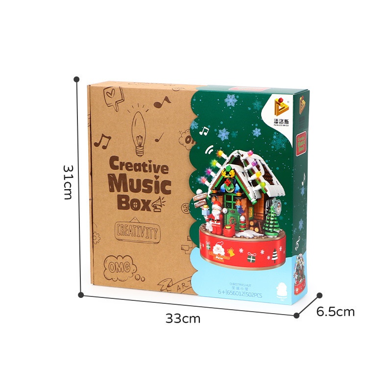 Đồ chơi Lắp ráp Mô hình Panlos 656012 Children's Christmas theme with rotating music box  quà Giáng sinh