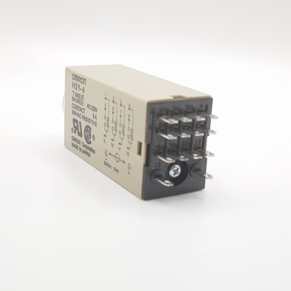 Rơ le 220V 10 phút, Relay thời Gian 220V 10M, H3Y-4, rơ le thời gian, relay omron