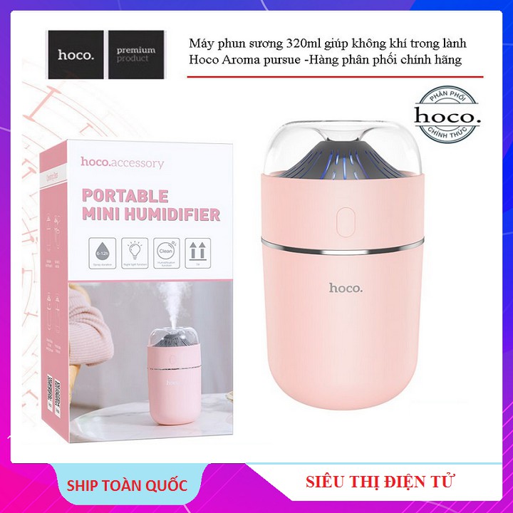 Máy Phun Sương Tạo Ẩm, Máy Xông Tinh Dầu - 320ml Giúp Không Khí Trong Lành - Máy Hoco Chính Hãng