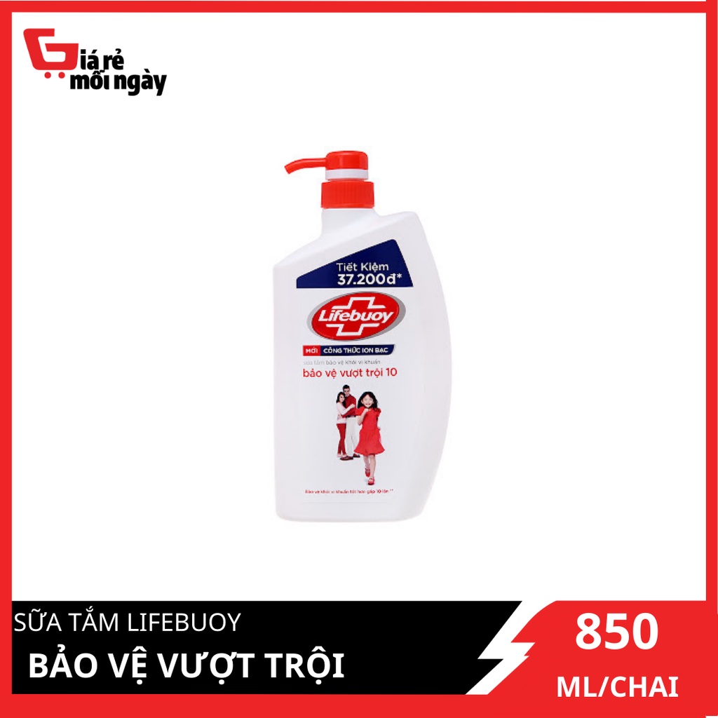 Sữa tắm bảo vệ khỏi vi khuẩn Lifebuoy Bảo vệ Vượt trội 850g