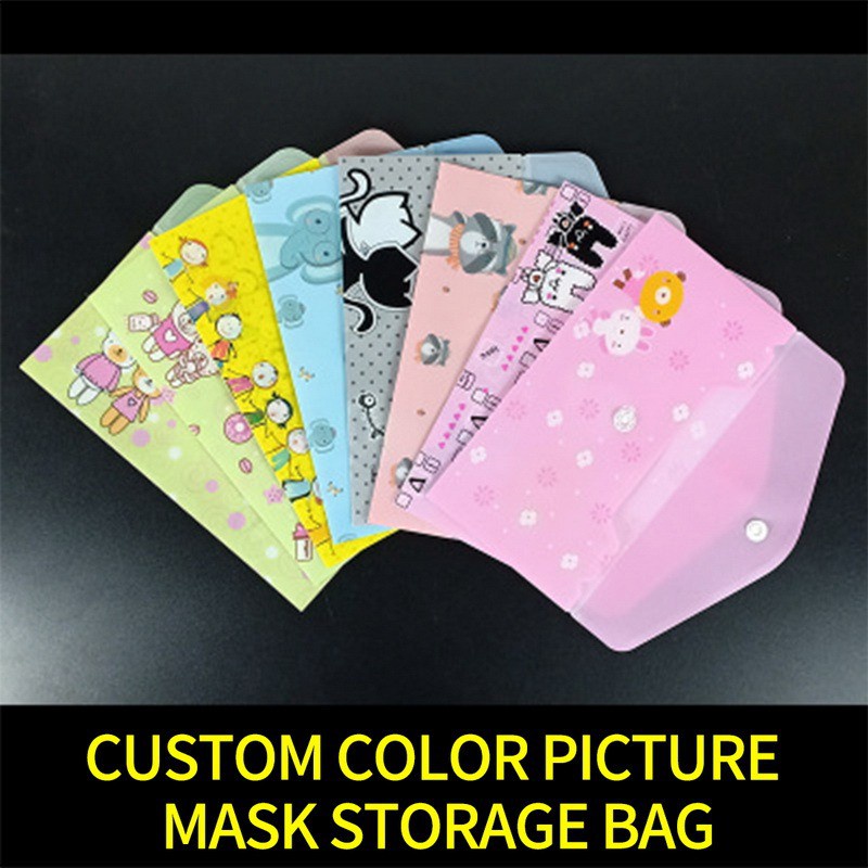 Hộp đựng khẩu trang dùng 1 lần họa tiết hoạt hình chống nước chống bụi tiện lợi