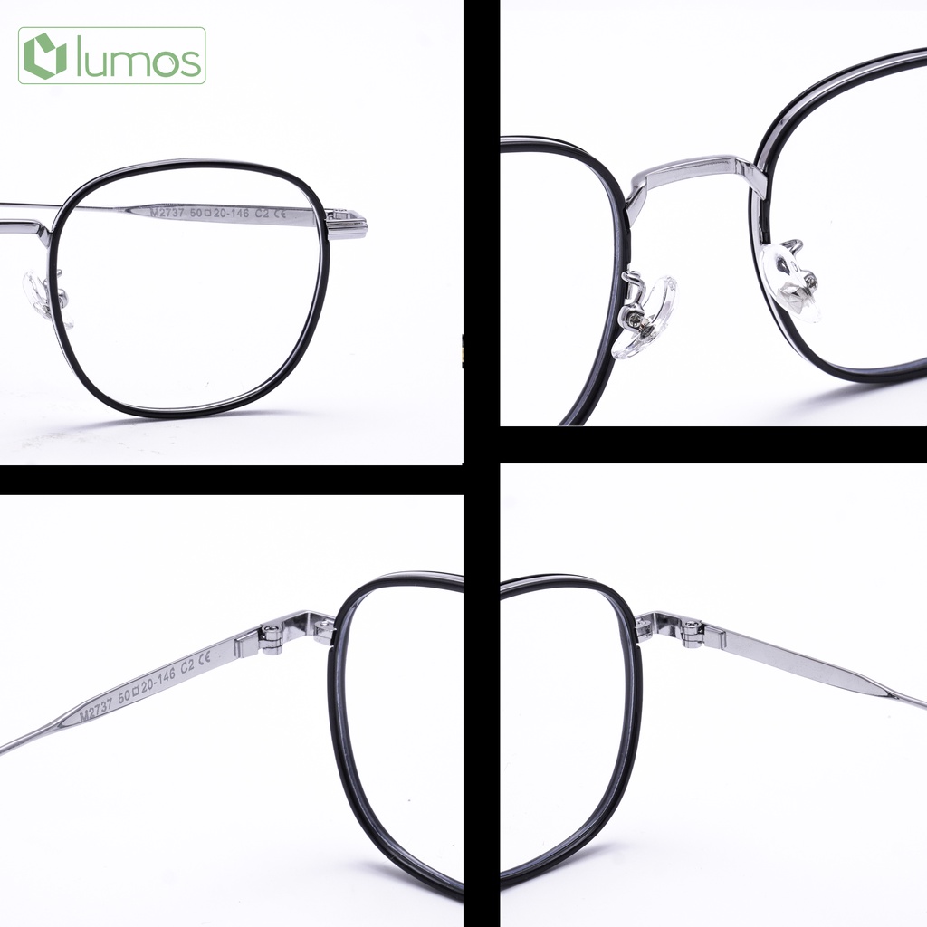 Gọng kính cận nam nữ tròn đẹp thời trang Hàn Quốc chống tia UV cao cấp LUMOS 2737
