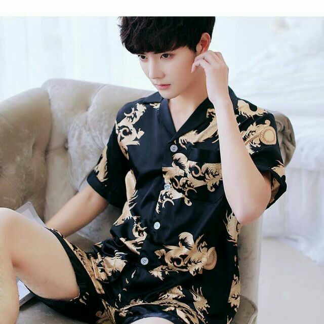 Pijama nam lụa Rồng Phượng cá tính | BigBuy360 - bigbuy360.vn