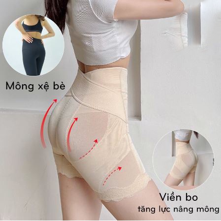 Quần gen độn mông Embra định hình nâng hông, giảm mỡ cạp cao siết eo chống cuộn EBDDH10