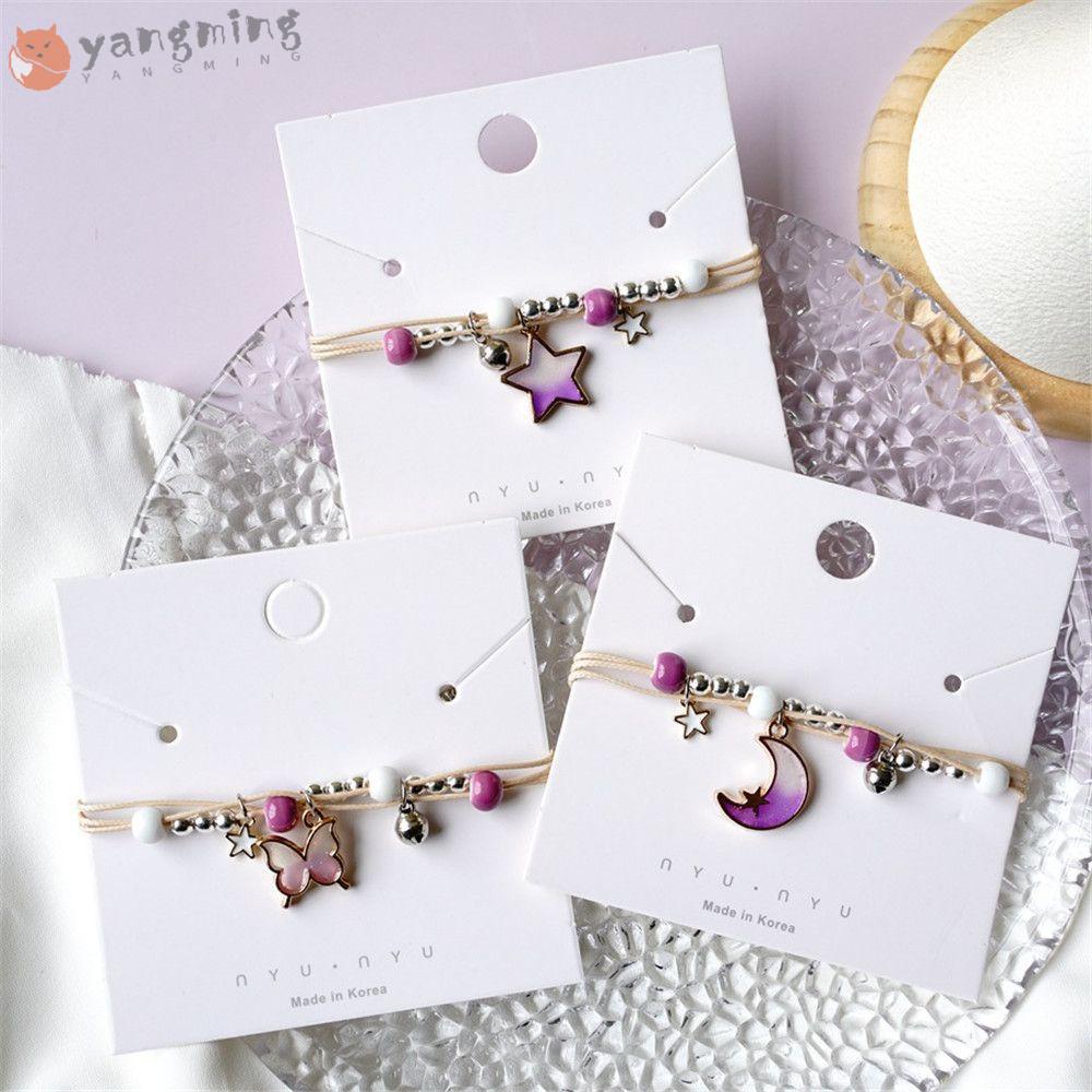 Vòng Tay Hạt Gốm Hình Ngôi Sao/Mặt Trăng/Bướm Có Thể Điều Chỉnh Dành Cho Cặp Đôi/ Bạn Bè
