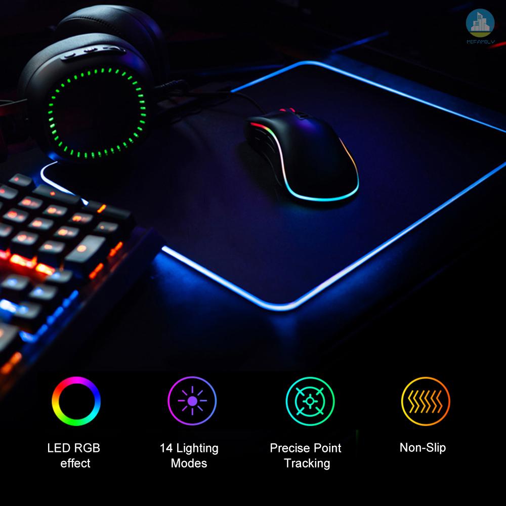 MI  LEDs RGB Mouse Pad 14 Lighting Modes Gaming Extra Large Soft Extended Non Slip Mousepad for Computers Gamer