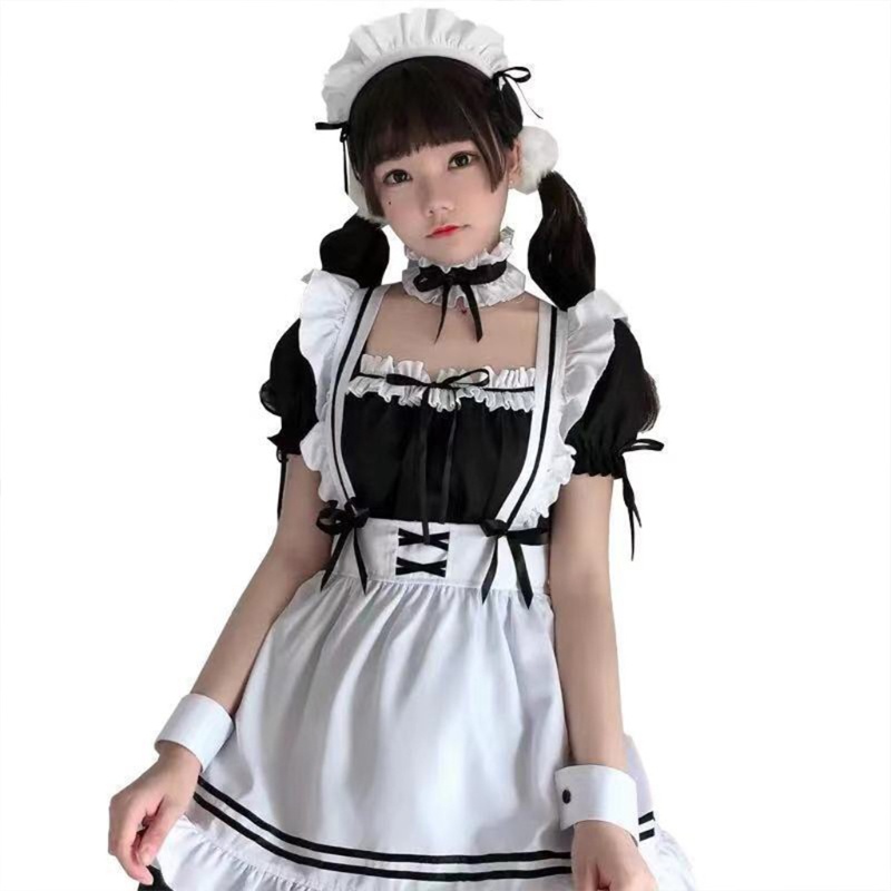 Vòng Cổ Choker Màu Trắng Đen Hóa Trang Cô Hầu Gái