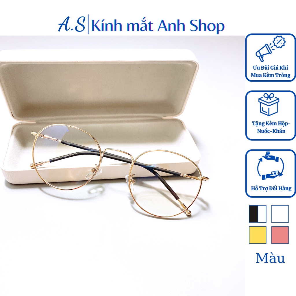 Kính tròn thời trang nam nữ chất liệu kim loại 30017