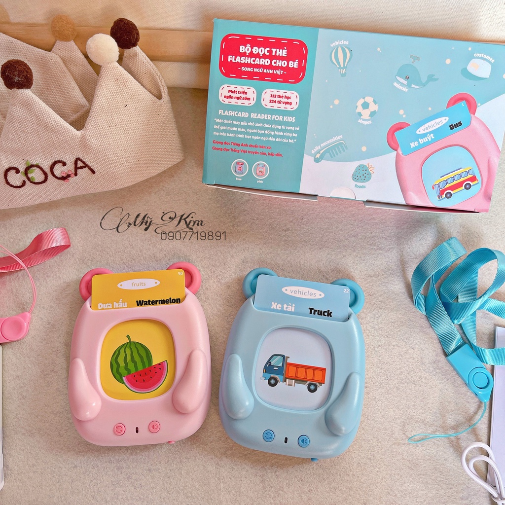 Máy Đọc Thẻ Flashcard Tiếng Anh Việt Song Ngữ 224 từ vựng cho bé - LANA QUEEN