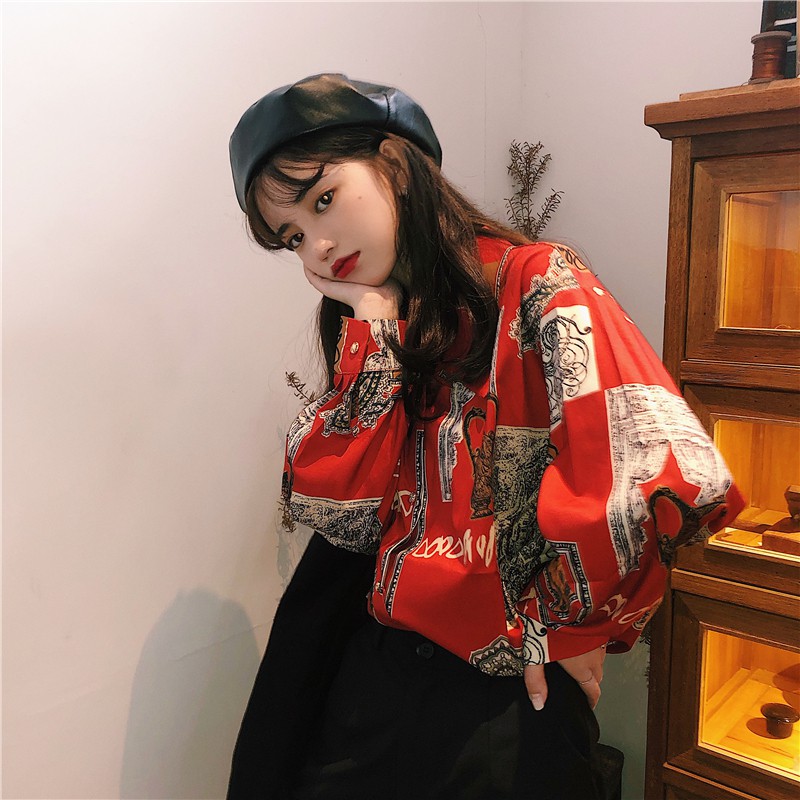 Áo sơ mi nữ tay dài Emilyshop ulzzang