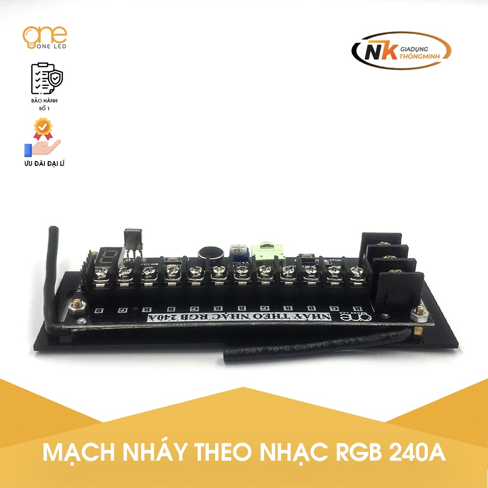 Mạch điều khiển LED RGB 7 MÀU nháy theo nhạc - Công suất 240A CHính hãng OneLed