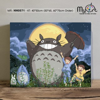 Tranh tự tô màu sơn dầu số hóa - Mã HH0571 Totoro Tranh hoạt hình nhân vật phim hoạt hình Myart