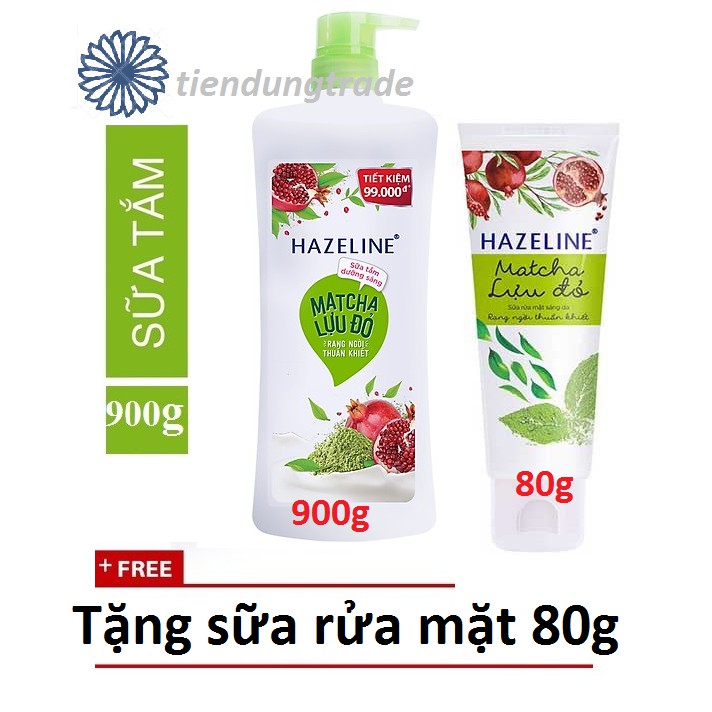 Sữa Tắm Hazeline 900 dưỡng trắng Matcha & Lựu Đỏ | BigBuy360 - bigbuy360.vn