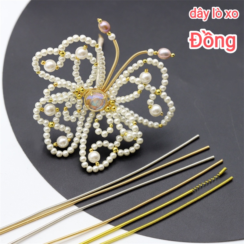 1 sợi 20cm Dây lò xo bằng Đồng bền màu làm râu kẹp bướm trâm các loại - Phụ kiện nguyên liệu trang sức thủ công