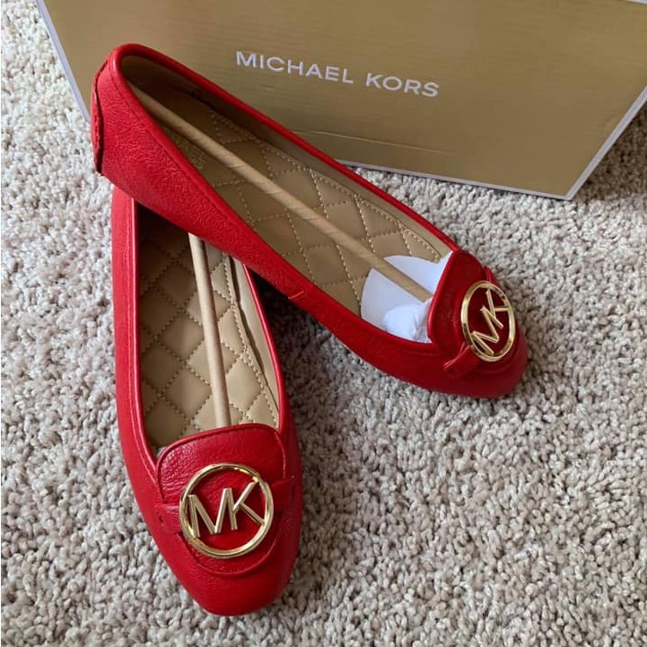 Giày Michael Kors Lillie Bright Red Tag Gold