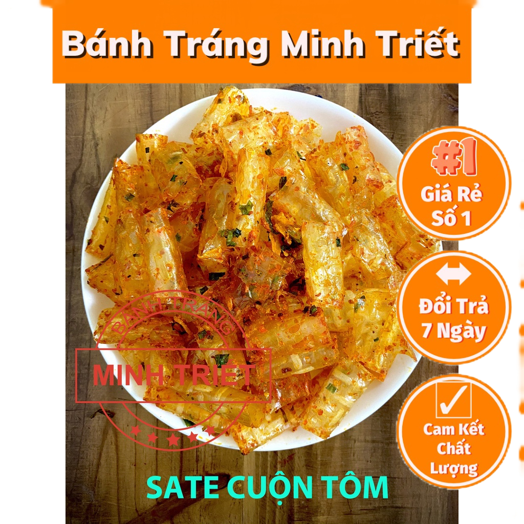 1Kg Bánh tráng sate cuộn Tôm hành Tây Ninh