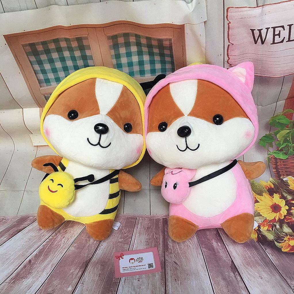 [Mã LIFEBTFEB giảm 10% đơn 150K] Gấu Bông Chó Shiba Cosplay mềm mịn size nhỏ 25 cm. Gấu bông shiba Cosplay siêu chất