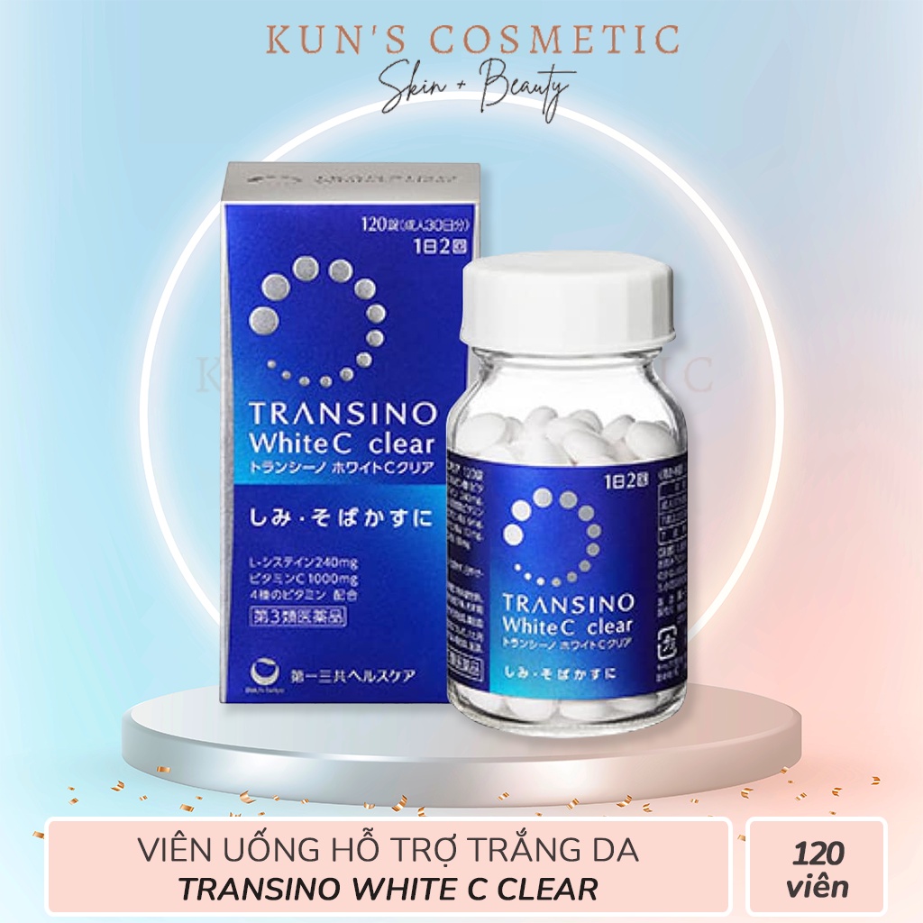Viên Uống Transino White C Clear Hỗ Trợ Trắng Da, Cải Thiện Nám (120 viên)