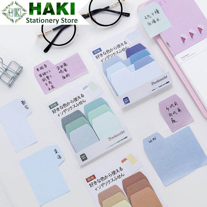 Giấy ghi chú Gradient HAKI, giấy note 60 tờ 10*8cm dụng cụ văn phòng phẩm NO15