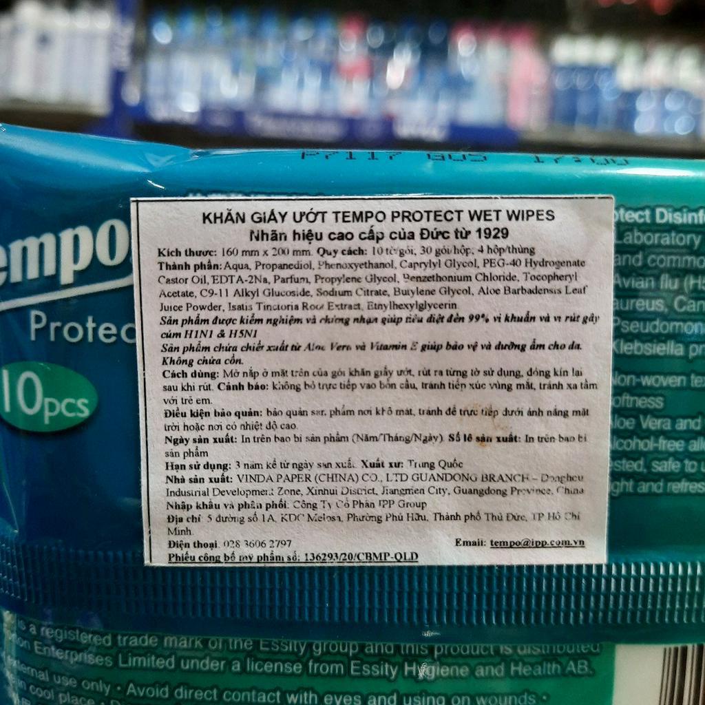 Khăn Giấy Ướt Tempo 10 Miếng Protect H5N1