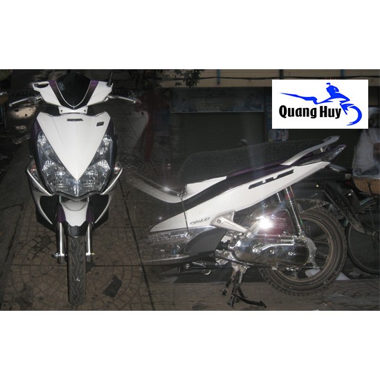 Tem trùm air blade ♦FREESHIP♦ trắng đen đời 2011, độ team trùm ab dán phủ dàn áo xe trắng đỏ rẻ đẹp
