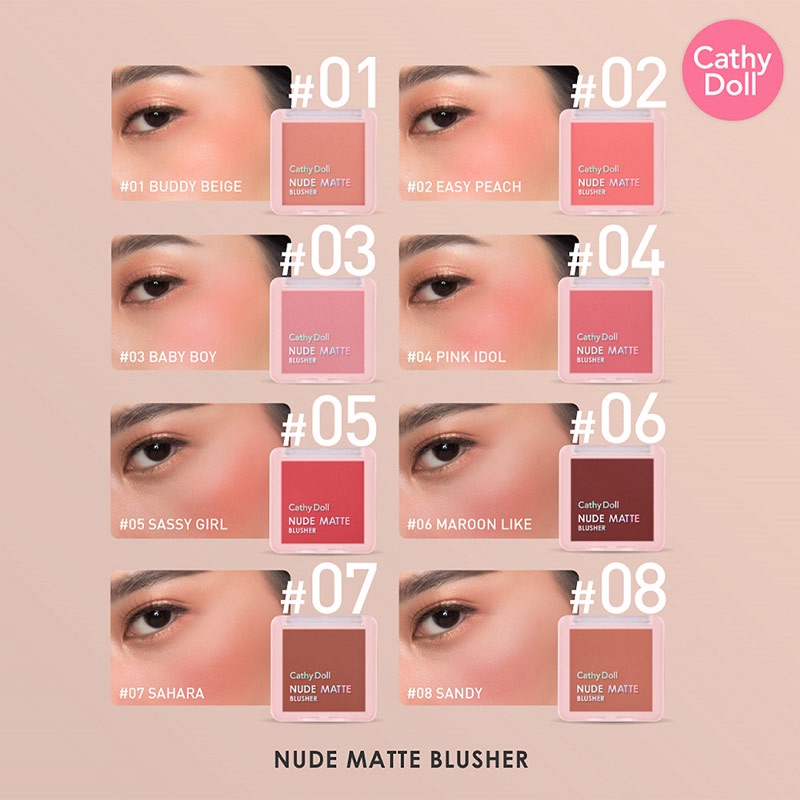 PHẤN MÁ HỒNG CATHY DOLL PINK IDOL NUDE MATTE BLUSHER 6G CHÍNH HÃNG - 9273